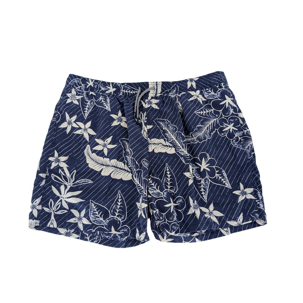 Reyn‎ Spooner Swim Trunks Mens 2XL Navy Blue Floral Hibiscus Board Shorts Retro